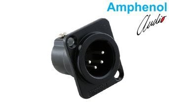 Amphenol AC4MDZB 4 Pin XLR Erkek Şase Konnektör - Siyah