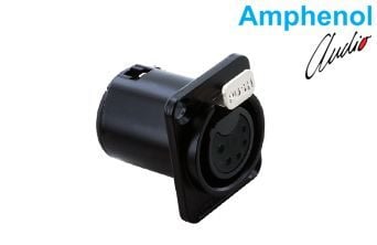 Amphenol AC5FDZB 5 Pin XLR Dişi Şase Konnektör - Siyah