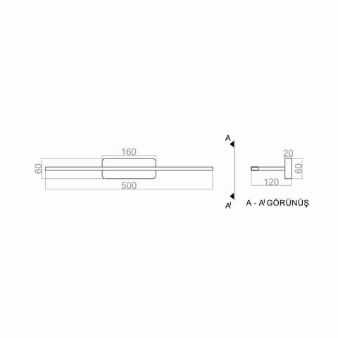 Led Aplik PLA74122 Tafel Duvar Aplik