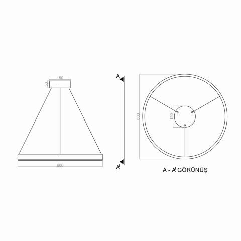 Sarkıt Led Avize Neptun Pro PLA61901 Led Avize
