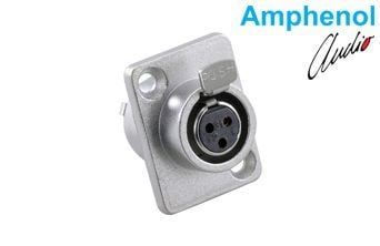 Amphenol AG3FCRV 3 Pin Mini XLR Dişi Şase Kare Konnektör