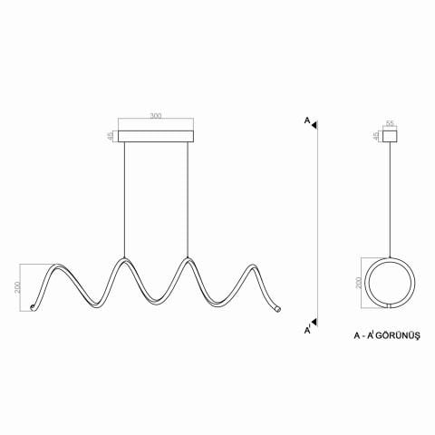 Sarkıt Led Avize  Parkur Spiral Pro PLA80011 Led Avize