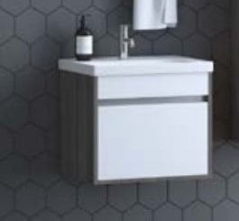 Banyo Dolabı Fırat Alt ModülAntrasit-BeyazMeşe60cm