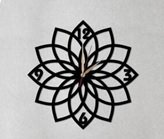 Duvar Saati Lazer Kesim Çiçek Ahşap Siyah 50x50cm