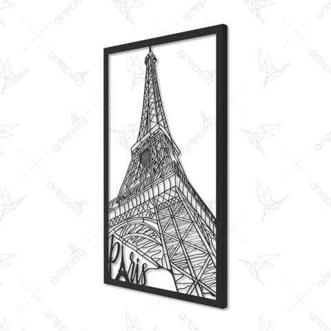 Eiffel Tower Metal Tablo Siyah 45*70cm