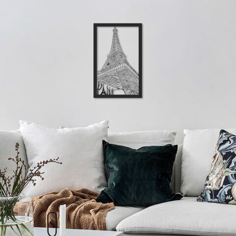 Eiffel Tower Metal Tablo Siyah 45*70cm