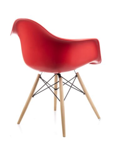Lisa Ahşap Ayaklı Plastik Sandalye Kırmızı