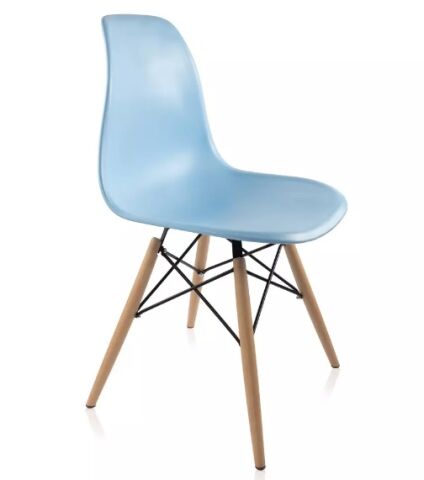 Mona Ahşap Ayaklı Plastik Sandalye Mavi