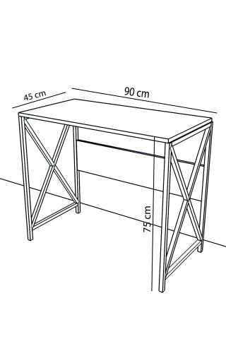 Çalışma Masası Bella SİYAH-Beyaz 90x45x75cm