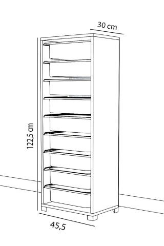 Çok Amaçlı Dolap 9  Sepetli Renkli 45.5x30x122.5cm