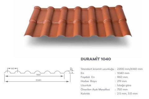 PVC-ASA Kiremit Panel 2,5x1000x4000 Kahverengi