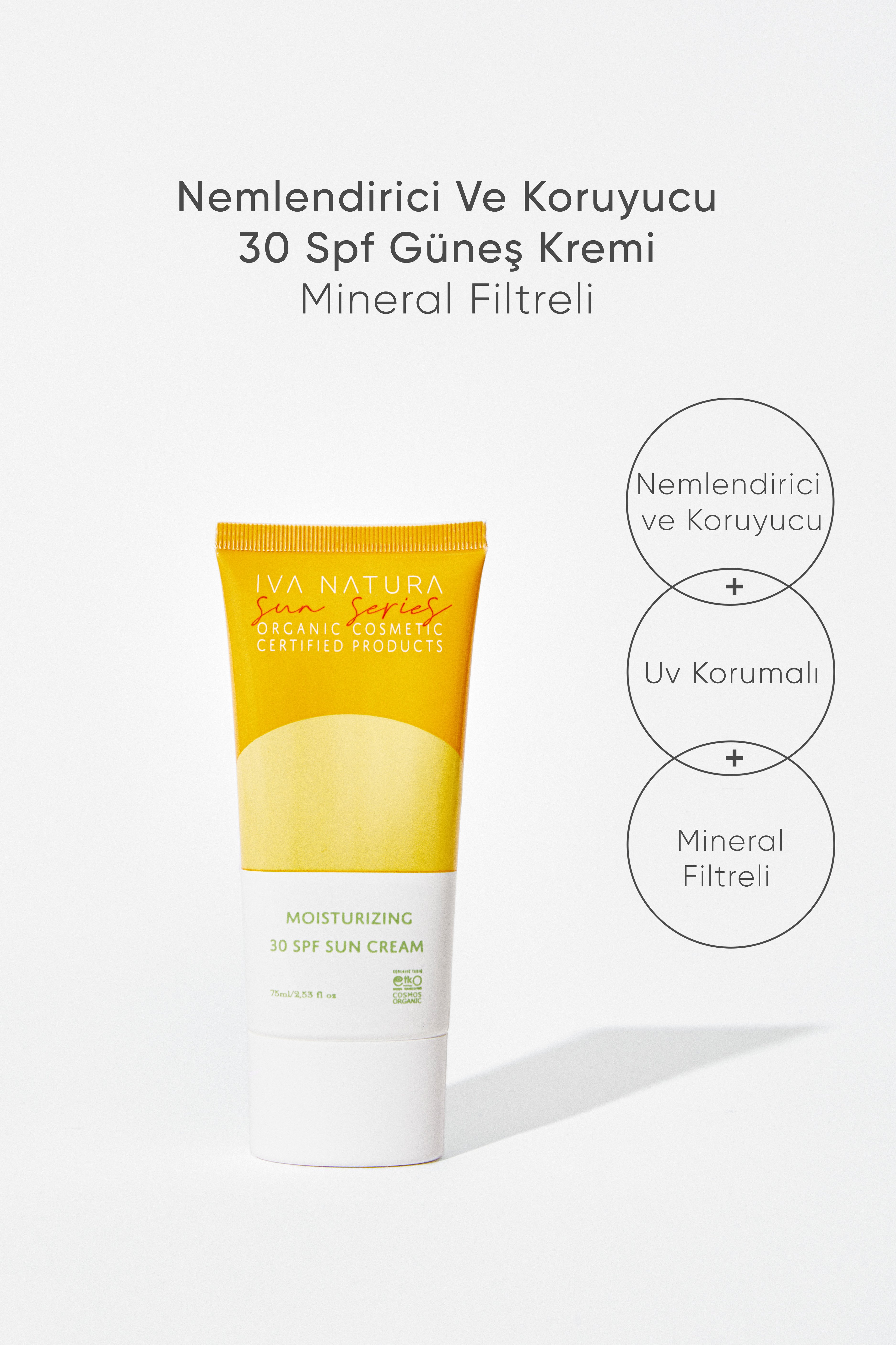 Nemlendirici ve Koruyucu 30 SPF Güneş Kremi Mineral Filtreli