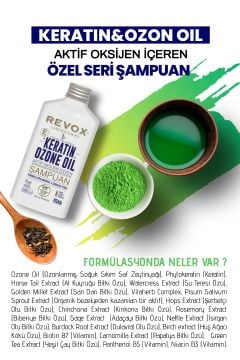 Keratin ve Ozon Oil, Aktif Oksijen İçeren Sinerjik Etkili, Yapılandırıcı Saç Bakım Şampuanı