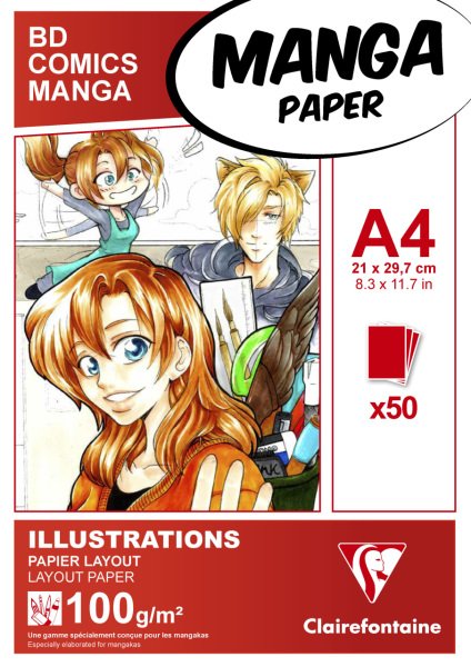 Clairefontaine Manga-Layout Marker Bloğu A4 100 Gr 50 Yaprak