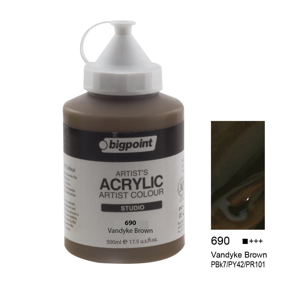 Bigpoint Akrilik Boya 500 Ml Vandyke Brown 690