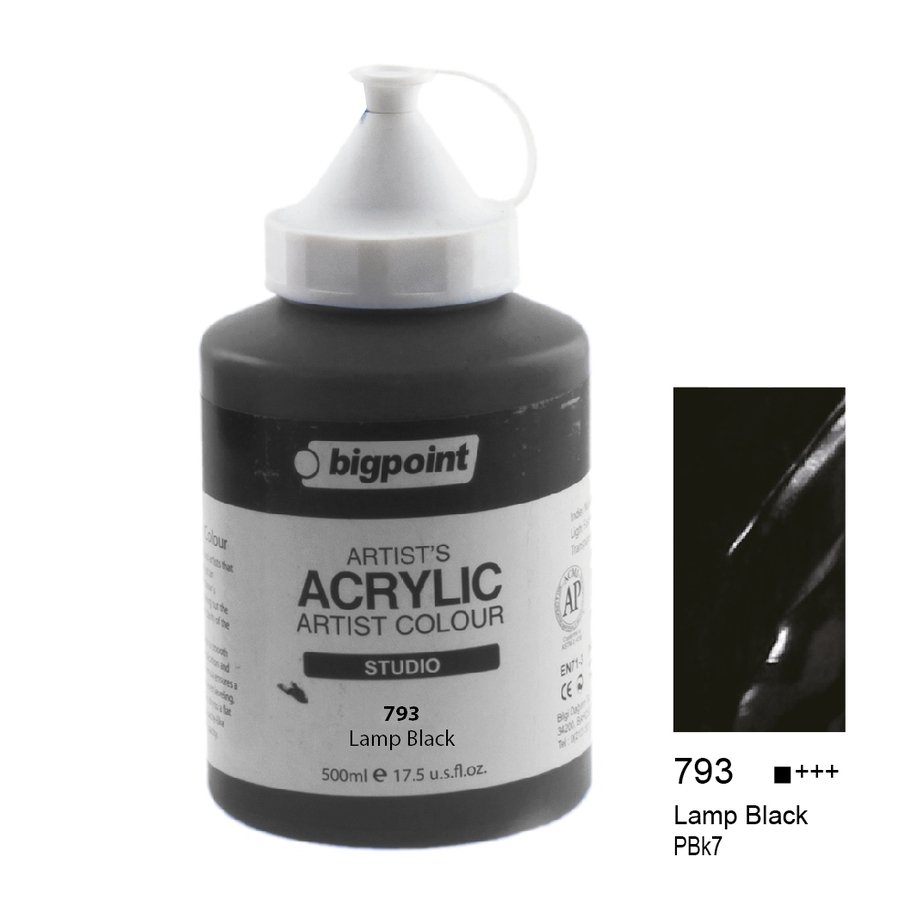 Bigpoint Akrilik Boya 500 Ml Lamp Black 793