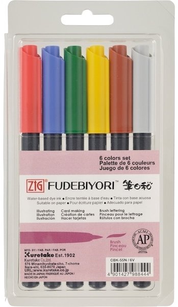 Zig Fudebiyori Brush Pen Seti 6 Lı CBK-55N/6V