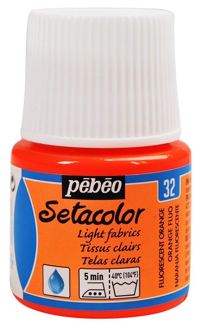 Pebeo Setacolor Kumaş Boyası Transparent Fosforlu 45 Ml Orange Fluo
