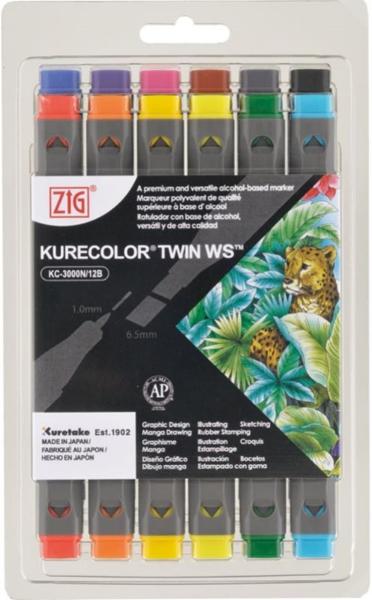 Zig Kurecolor Twin S Basic Colors Marker Seti 12 Li KC-3000/12B1