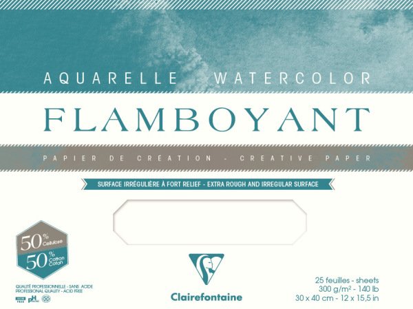 Clairefontaine Flamboyant Sulu Boya Bloğu 31x41 Cm 250 Gr 10 Yaprak