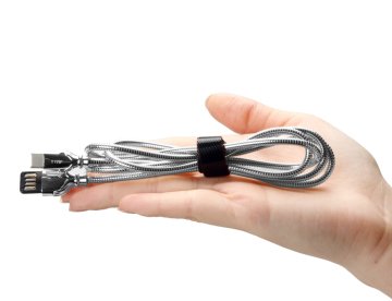 USB Type-C Çelik Zırhlı Kablo Gümüş