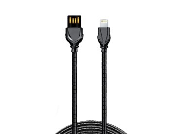 USB Lightning Çelik Zırhlı Kablo Koyu Gri