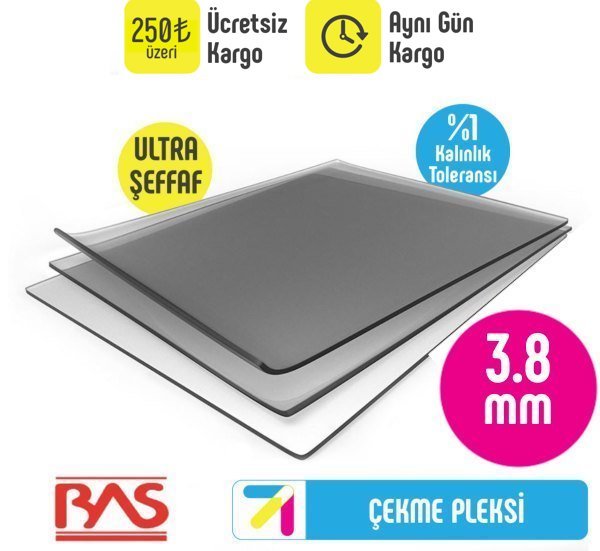 3.8mm Şeffaf Çekme Pleksiglas