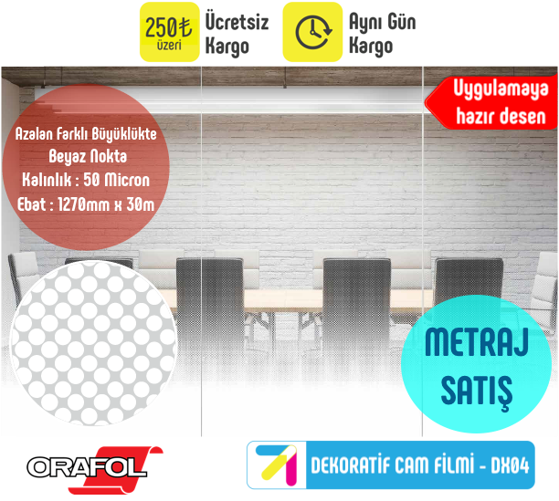 DX04 - Oracal Decreasing Dots Dekorasyon Cam Filmi