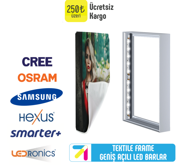 Tekstil Frame Geniş Açılı Led Bar