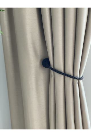 Mıknatıslı Kordon Sarım Tül Ve Fon Perde Toplama Aparatı Siyah