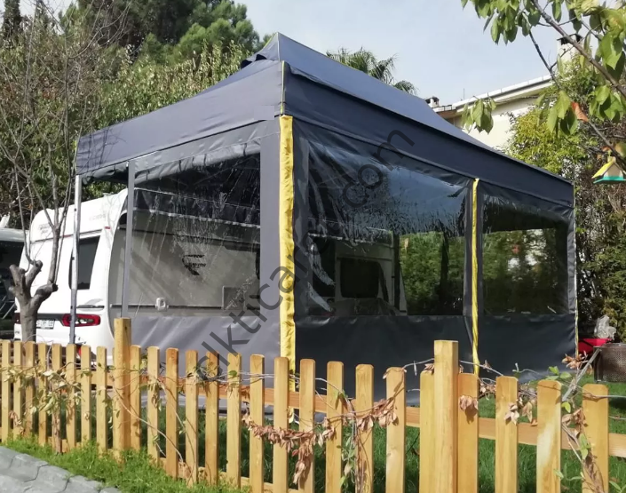 CLK 3x6 mt Karavan Çadırı Kış Bahçesi 52 mm Alüminyum Profil Portatif Katlanabilir Tente