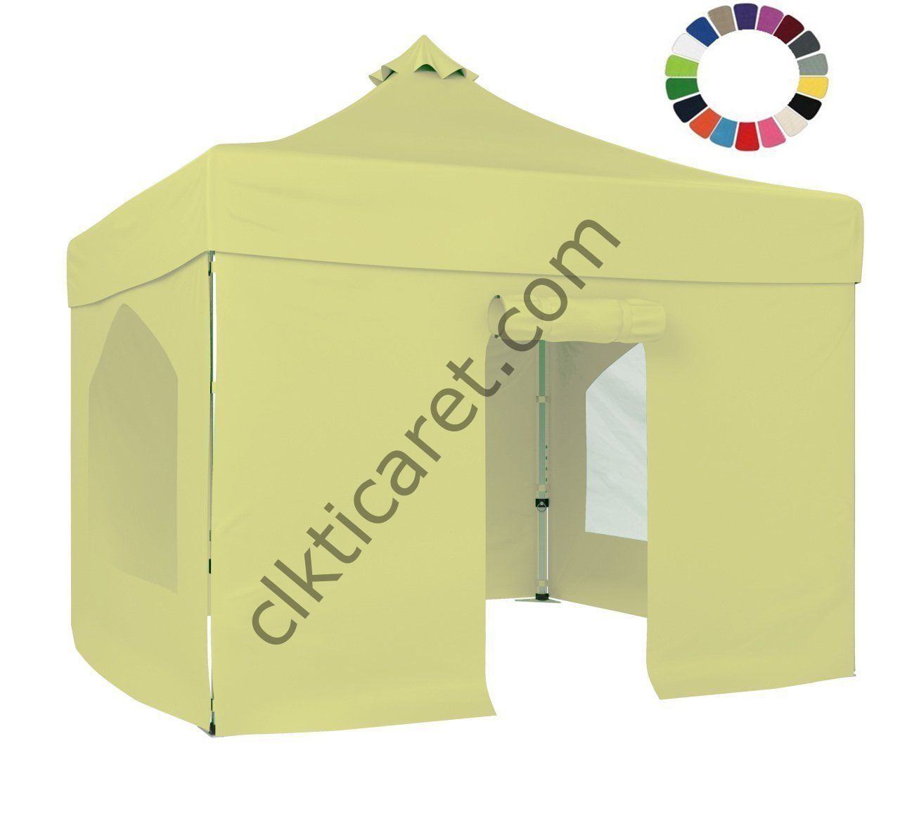 CLK 4x4 40 mm Katlanabilir Tente Gazebo Çadır Gazebo Çadır 2 Yan Pencereli 1 Yan Aksesuarsız 1 Yan Kapılı