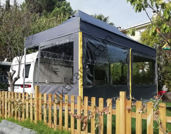 CLK 3x6 mt Karavan Çadırı Kış Bahçesi Portatif Katlanabilir Eko 40 mm Çelik Profil