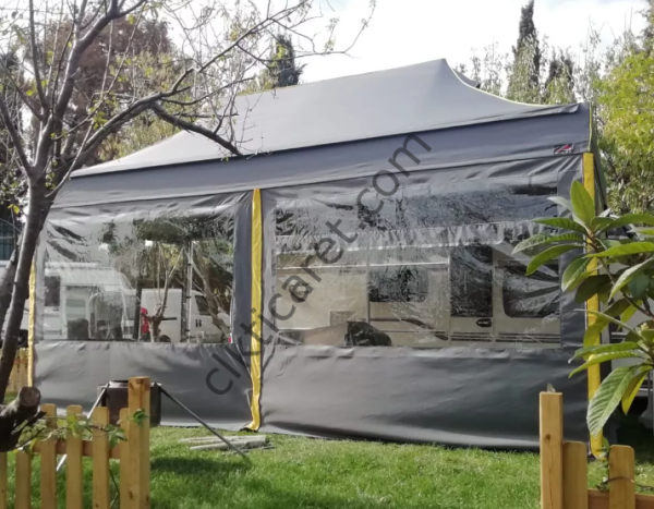 CLK 3x6 mt Karavan Çadırı Kış Bahçesi Portatif Katlanabilir Eko 40 mm Çelik Profil