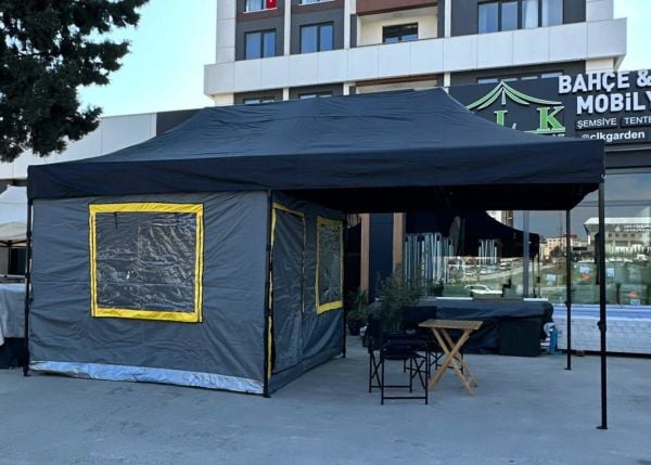 CLK 3x6 Verendalı 30 mm Profil Katlanır Portatif Gazebo Kamp Çadır Antrasit Gri