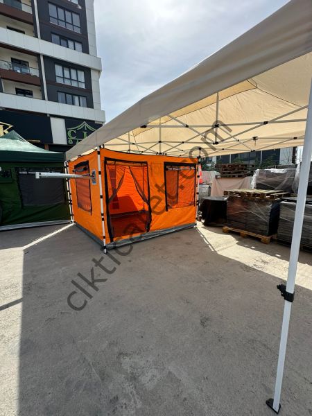 CLK 3x6 Verendalı 40 mm Profil Katlanır Gazebo Kamp Çadır Turuncu
