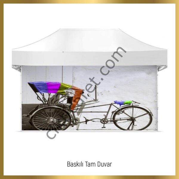 CLK 4x6 Metre Kalın 52mm Alüminyum Profil Baskılı Gazebo Çadır Portatif Tente Set