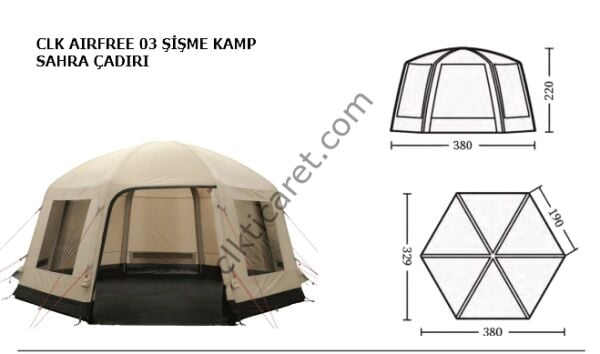 CLK 03 Airfree 8 Kişilik Sahra Şişme Kamp Çadırı