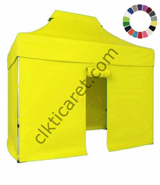 CLK 2x3 Katlanabilir Tente Gazebo Portatif Çadır 30 mm 3 Yan Kapalı 1 Kapılı