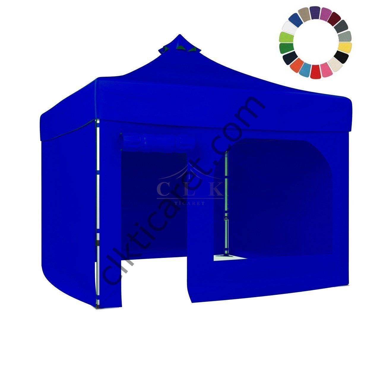 CLK 3x3 40 mm Katlanabilir Tente Gazebo Çadır Gazebo Çadır 3 Yan Kapalı 1 Yan Kapı ve Pencereli