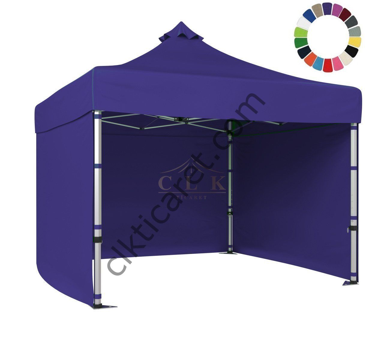 CLK 3x3 52mm Kalın Alüminyum Katlanabilir Tente Gazebo Çadır 3 Kenar Kapalı