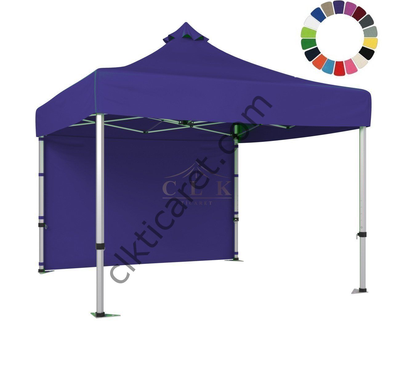 CLK 3x3 52mm Kalın Alüminyum Katlanabilir Tente Gazebo Çadır 1 Kenar Kapalı