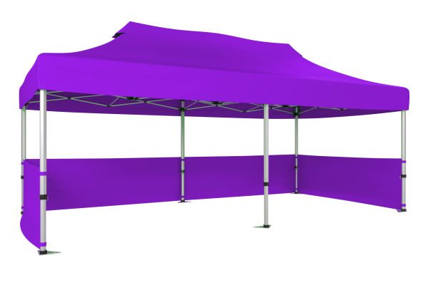 CLK 3x6 52mm Kalın Alüminyum Katlanabilir Tente Gazebo Çadır 3 Kenar Yarım Duvarlı Gazebo Çadır