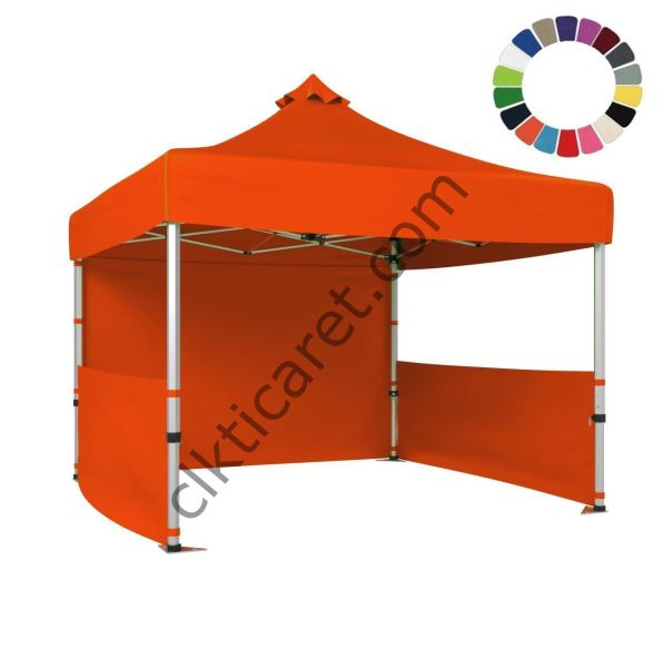 CLK 5x5 52mm Kalın Alüminyum Katlanabilir Tente Gazebo Çadır 2 Yarım Duvar 1 Tam Duvarlı