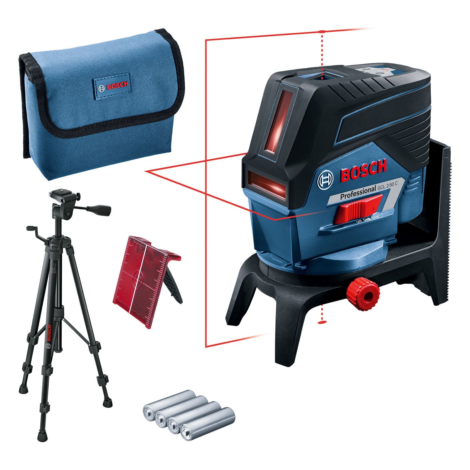 BOSCH GCL 2-50 C KIRMIZI LAZER HİZALAMA + RM2 + BT150