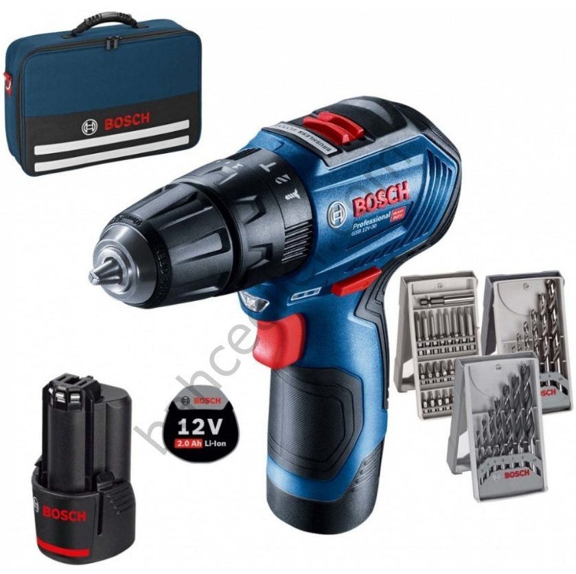 Bosch GSB 12V-30 Akülü Darbeli Vidalama + 39 Parça Aksesuar Set