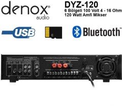 Denox DYZ-120 100V 120 Watt 6 Bölgeli Amplifikatör