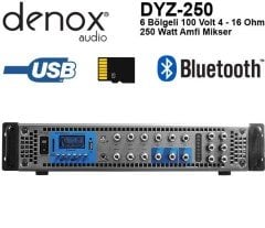 Denox DYZ-250 100V 250 Watt 6 Bölgeli Amplifikatör