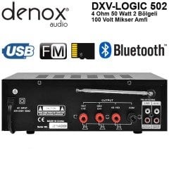 Denox DXV-LOGIC 502 50 Watt 100V Hat Trafolu 2 Bölgeli Amplifikatör