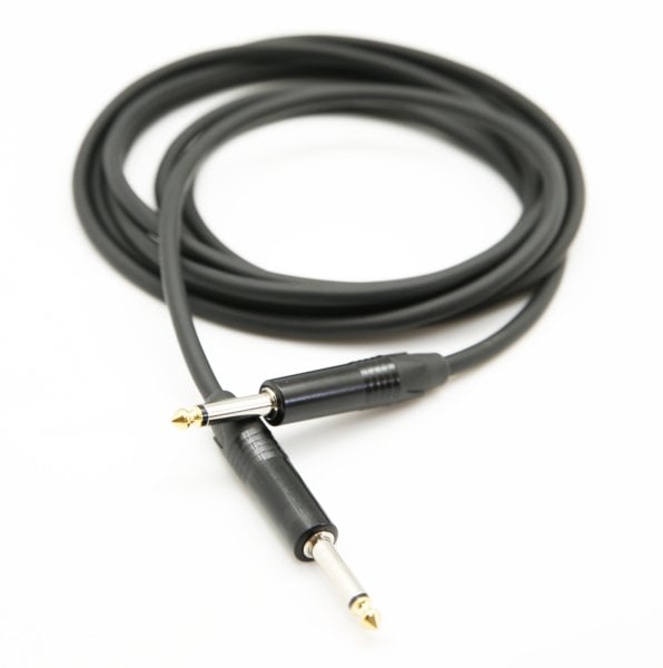 Enstrüman Ara Kablosu 6.3mm Gitar+Gitar Jak 2 Metre ( Siyah Jaklı )